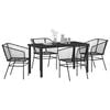 vidaXL Garten Essgruppe 5 pcs Schwarz Poly-Rattan