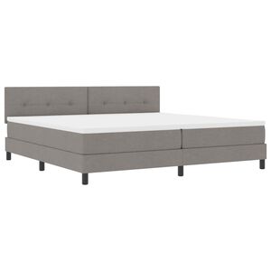 vidaXL Boxspringbett mit Matratze mit LED Taupe 200 x 200 cm Stoff