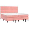 vidaXL Boxspringbett mit Matratze Rosa 200x200 cm Samt