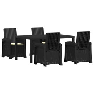 vidaXL Garten Essgruppe 5 stk. Anthrazit und Creme PP