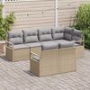 vidaXL Gartensofa-set mit Kissen 7 pcs Beige und Hellgrau Poly-Rattan