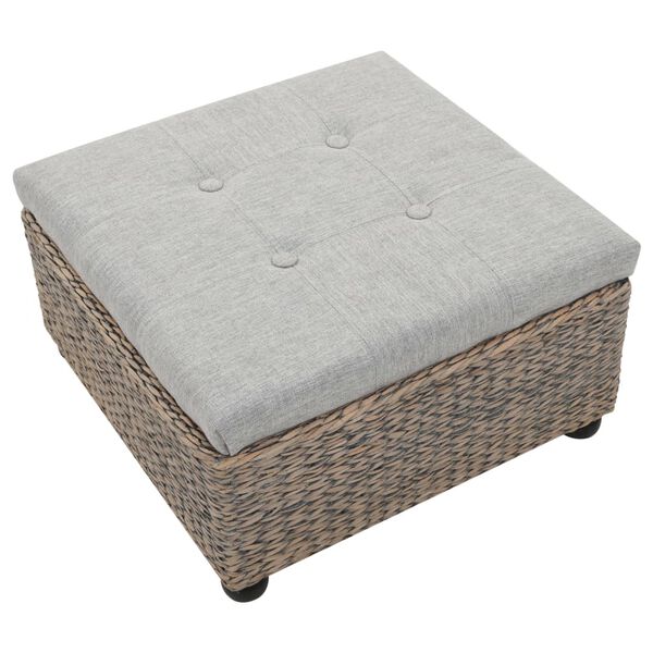vidaXL Ottoman Seegras 65&times;65&times;40 cm Grau