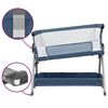 vidaXL Babybett mit Matratze Marineblau Leinenstoff