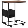 vidaXL Beistelltisch mit Rollen Schwarz 55x36x63,5 cm Holzwerkstoff