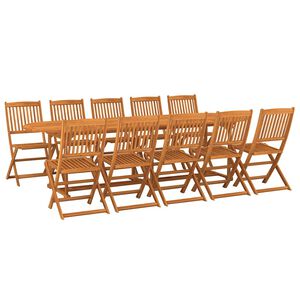 vidaXL 11-tlg. Garten-Essgruppe 280x90x75 cm Massivholz Akazie