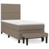 vidaXL Boxspringbett mit Matratze Taupe 90x200 cm Stoff