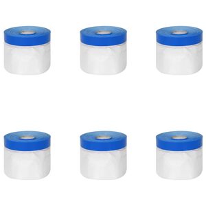 vidaXL Maskierfolie mit Klebeband Transparent und Blau