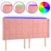 vidaXL LED Kopfteil Rosa 203x16x118/128 cm Samt