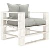 vidaXL Garten-Palettensofa mit Kissen in Taupe Holz