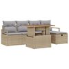 vidaXL Garten-Sofa-Set 6 pcs Beige Poly-Rattan