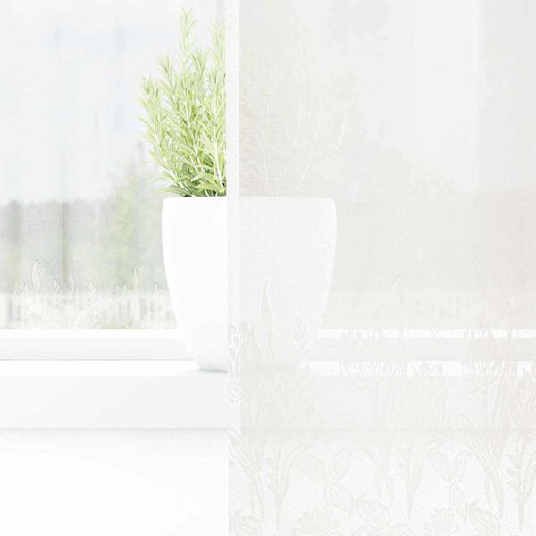 vidaXL Spitzenvorhang mit Vorh&auml;ngen Floral Wei&szlig; 160 x 200 cm Polyester