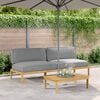 vidaXL Sofa Set mit Kissen Uni Grau 240 x 80 x 69 cm Massivholz Akazie