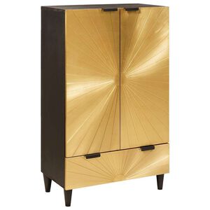 vidaXL Seitenschrank Schwarz und Gold 60 x 33,5 x 100 cm
