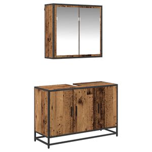 vidaXL Badezimmerm&ouml;bel-Set 2 stk. Altholz 90 x 33 x 60 cm