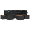 vidaXL Gartensofa-set 7 stk. Schwarz Poly-Rattan