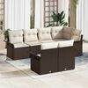 vidaXL Gartensofa-set mit Kissen 7 pcs Braun Poly-Rattan