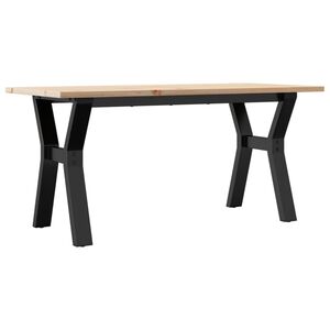 vidaXL Couchtisch Y-Gestell 100x50x45 cm Massivholz Kiefer & Stahl