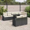 vidaXL Garten-Sofa-Set mit Kissen mit Speicher 9 pcs Schwarz und Creme
