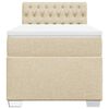 vidaXL Boxspringbett mit Matratze Creme 90x200 cm Stoff