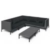 vidaXL 6-tlg. Garten-Lounge-Set mit Kissen Poly Rattan Dunkelgrau