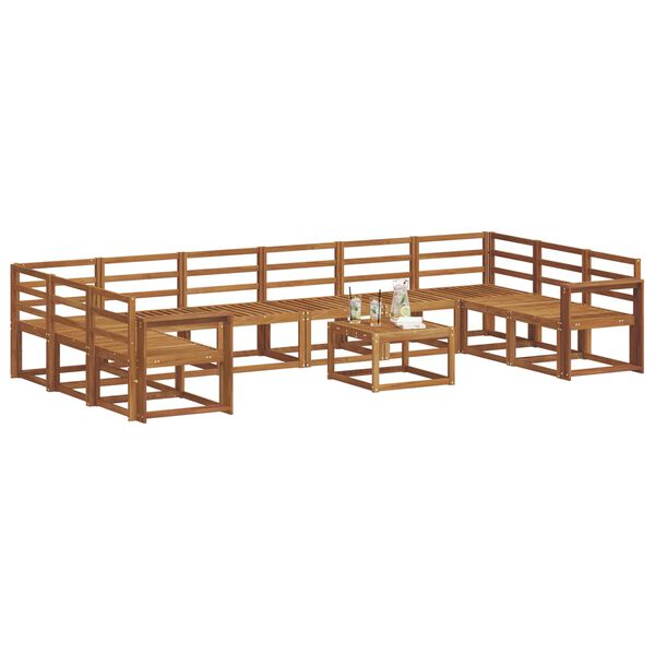 vidaXL Outdoor-Sofagarnitur 11 pcs Natur Massivholz Akazie
