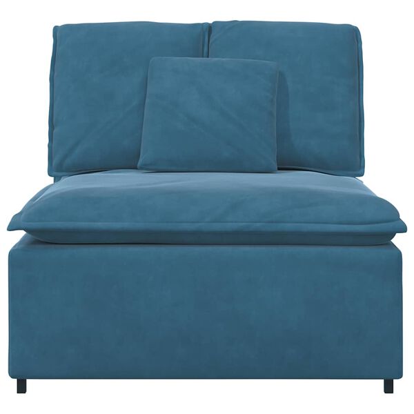 vidaXL Modulares Sofa Mittelmodul mit Kissen Blau 100 cm