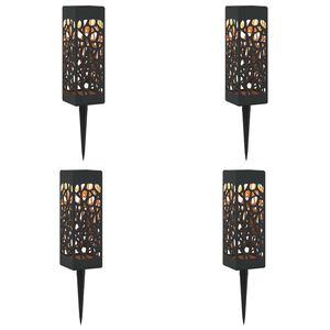 vidaXL Au&szlig;en Solarlichter mit Erdnagel 4 stk. Warmes Wei&szlig; 29 cm PP