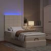 vidaXL Ottoman-Bett mit Matratze & LEDs Creme 90x190 cm Stoff