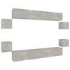 vidaXL 8-tlg. TV-Schrank-Set Betongrau Holzwerkstoff