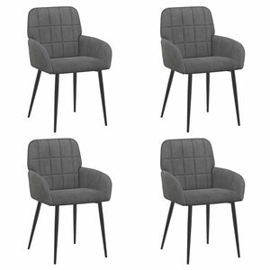 vidaXL Esszimmerst&uuml;hle 4 stk. Samt Dunkelgrau 57 x 50 x 85 cm