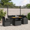 vidaXL 6-tlg. Garten-Sofagarnitur mit Kissen Schwarz Poly Rattan