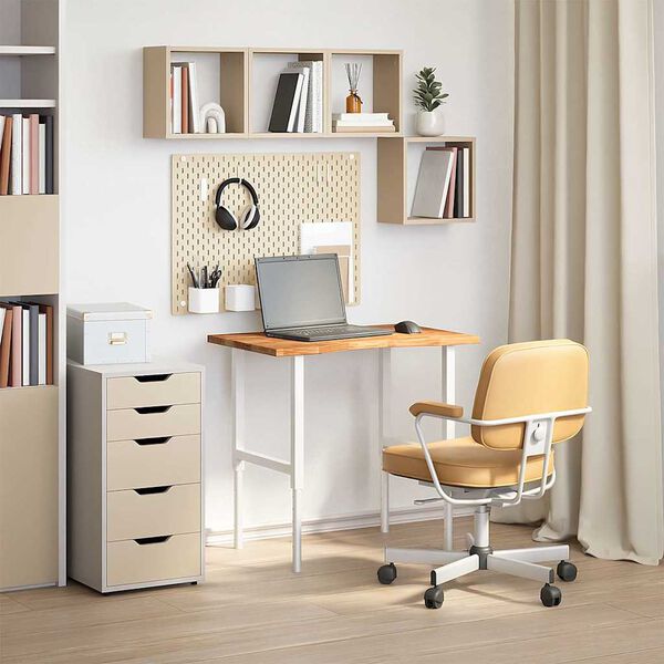 vidaXL Schreibtischplatte Hellbraun 80x60x2,5 cm Massivholz Eiche