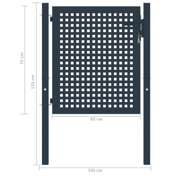 vidaXL Zauntor Anthrazit 102x75 cm Stahl