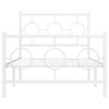 vidaXL Bettgestell mit Kopf- und Fu&szlig;teil Metall Wei&szlig; 90x200 cm