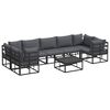 vidaXL Gartensofa-set mit Kissen 8 pcs Schwarz Aluminium