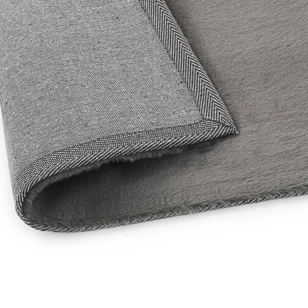 vidaXL Teppich 160 x 230 cm Kunstkaninchenfell Dunkelgrau