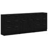 vidaXL Sideboard 3 Stk. Schwarz Eichen-Optik 181 x 30 x 70 cm