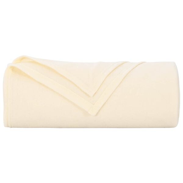 vidaXL &Uuml;berwurfdecke Creme 280 x 210 cm Fleece