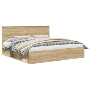 vidaXL Bettrahmen Sonoma 200 x 200 cm Massives Kiefernholz