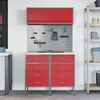 vidaXL Arbeitsschrankset mit Schubladen mit Regal 5 pcs Rot