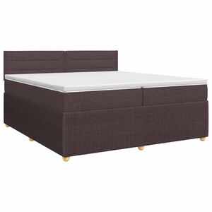vidaXL Boxspringbett mit Matratze Dunkelbraun 200 x 200 cm Stoff