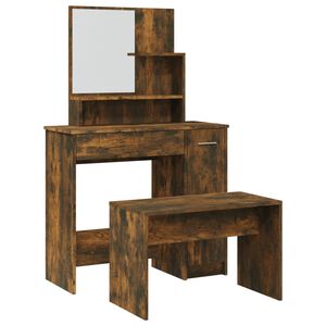 vidaXL Schminktisch-Set R&auml;uchereiche 86,5x35x136 cm