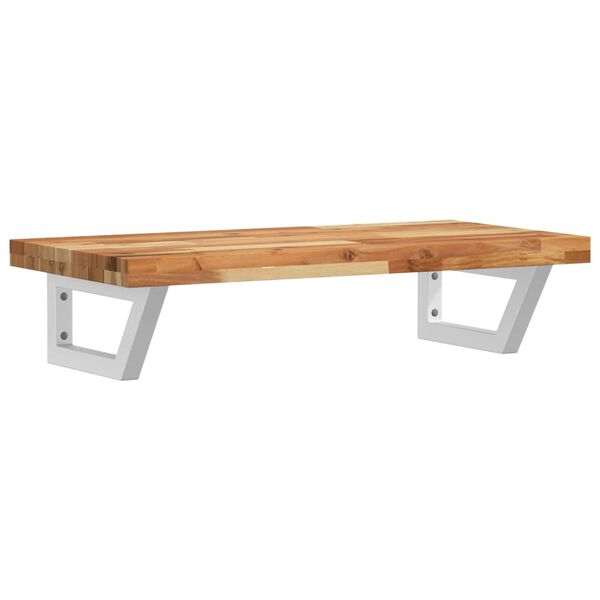 vidaXL Waschbeckenregal Wandmontage Stahl und Akazienholz