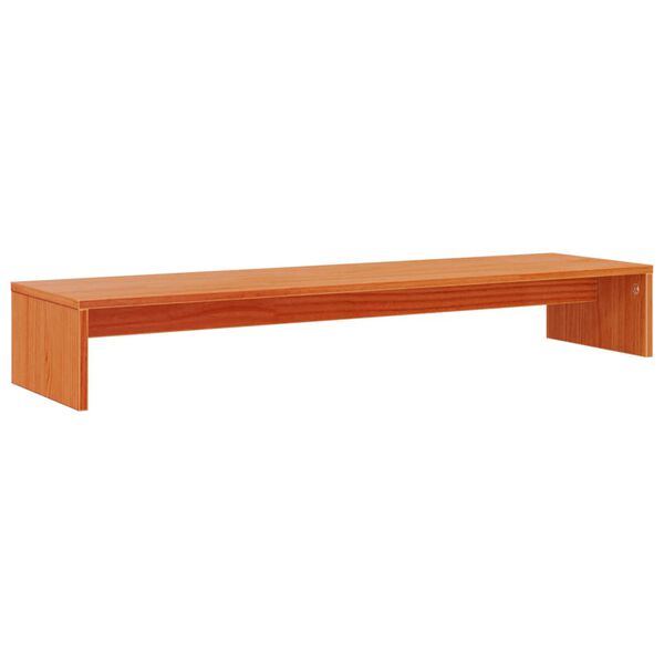 vidaXL Monitorständer Wachsbraun 100x27x15 cm Massivholz Kiefer