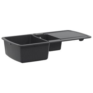 vidaXL K&uuml;chenwaschbecken Doppelbecken Granit 96 x 50 x 31 cm Graphit