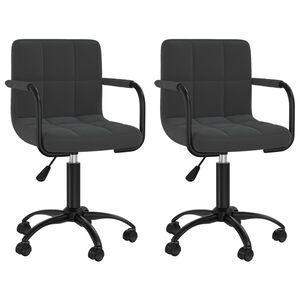 vidaXL Esszimmerst&uuml;hle 2 Stk. Drehbar Schwarz Samt