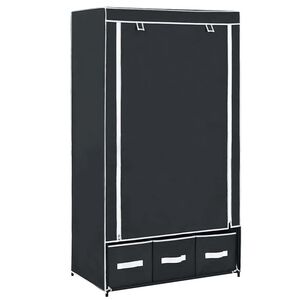 vidaXL Kleiderschrank Schwarz 87 x 49 x 159 cm Stoff