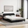vidaXL Bett mit Matratze "Dover" Schwarz 160x200 cm Stoff