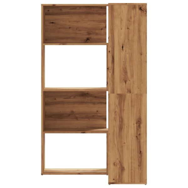 vidaXL Eck-B&uuml;cherregal 4 Etagen Artisan-Eiche 85x85x140 Holzwerkstoff