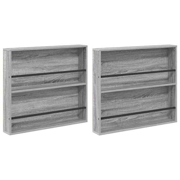 vidaXL Magazinregal 2 pcs Graues Sonoma 80 x 12 x 70 cm Holzwerkstoff